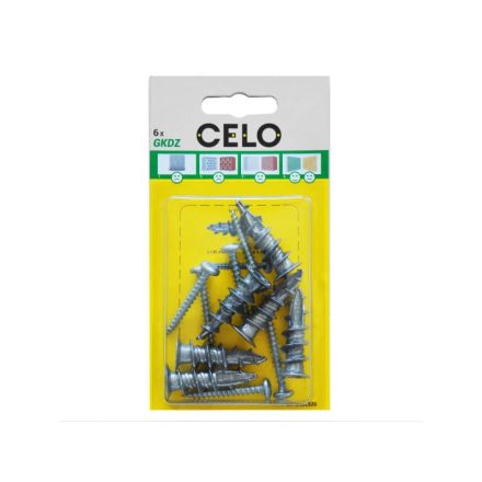 Selbstbohrender Gipskartondübel CELO aus Kunststoff + Schrauben 4,5 x 35,6 (6 Stück)