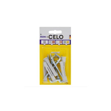 CELO MZK Universalkragen Kunststoffdübel 6 x 41 + 4,4 x 69 Hakenschraube (5 Stück)