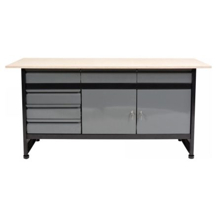 VOREL Cabinet Arbeitstisch mit 4 Schubladen und 2 Türen 1700 x 600 x 840 mm