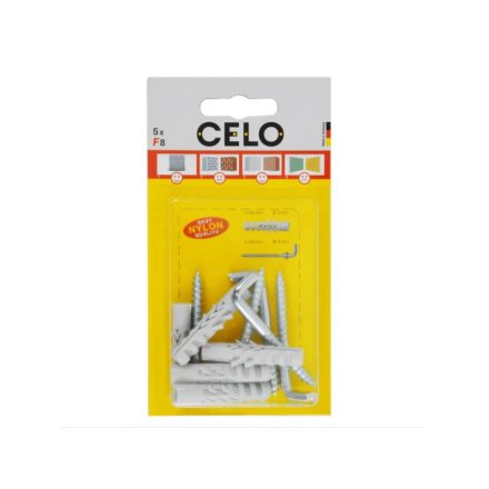 CELO NF 8 Flügeldübel + 5 x 50 Hakenschraube (5 Stück)