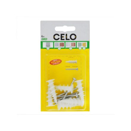 Selbstbohrender Gipskartondübel CELO aus Kunststoff + Schrauben 4,5 x 40 (6 Stück)