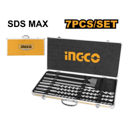 INGCO Steinbohrer- und Meißelset 7-teilig SDS-Max
