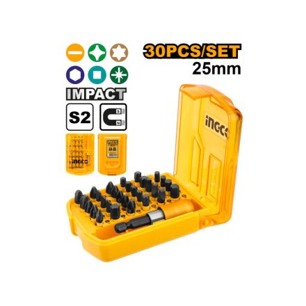 INGCO Schlag-Bitset 25 mm 30-teilig S2