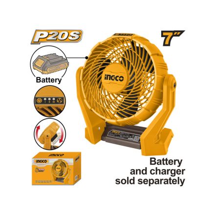 INGCO Akku-Ventilator 180 mm 20 V (ohne Akku und Ladegerät)
