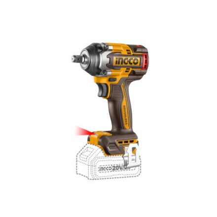INGCO Akku-Schlagschrauber 1/2" 500 Nm ohne Kohlebürsten 20 V (ohne Akku und Ladegerät)