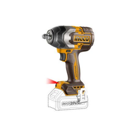 INGCO Akku-Schlagschrauber 1/2" 850 Nm bürstenlos 20 V (ohne Akku und Ladegerät)