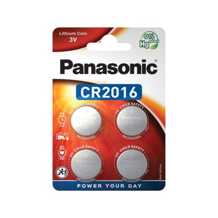 PANASONIC CR2016 Lithium-Knopfzelle 3 V (4 Stück)