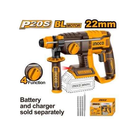 INGCO Akku-Kombihammer 2,0 J SDS-Plus bürstenlos 20 V (ohne Akku und Ladegerät)