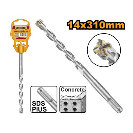 INGCO Steinbohrer 14 x 310 mm vierflügelig SDS-Plus