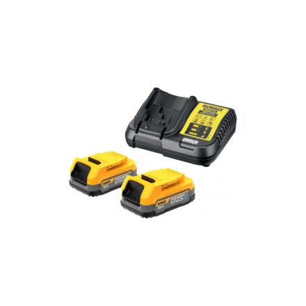 DEWALT Powerstack Akku- und Ladegerät-Set 18 V (2 x 1,7 Ah-Akkus) DCB1102E2