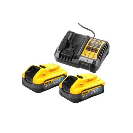 DEWALT Powerstack Akku- und Ladegerät-Set 18 V (2 x 5 Ah-Akkus) DCB1104H2