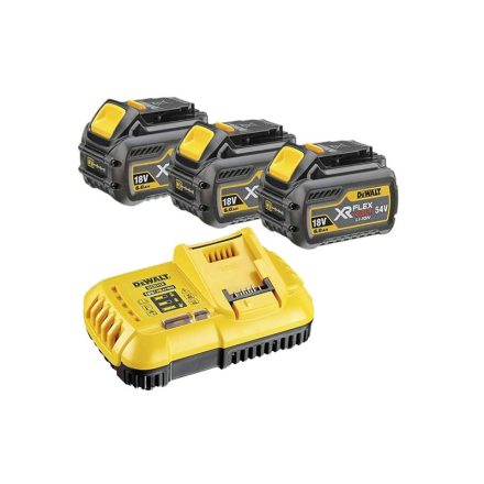 DEWALT FlexVolt Akku und Schnellladegerät Set 18 V (3 x 6 Ah Akku) DCB118T3