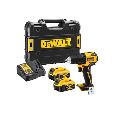 DEWALT Akku-Bohrschrauber 18 V ohne Kohlebürste (2 x 5,0 Ah Akku + Ladegerät + TSTAK) DCD708P2T