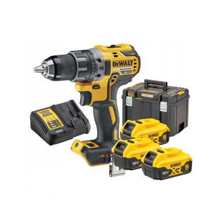 DEWALT Akku-Bohrschrauber 18 V ohne Kohlebürste (3 x 5,0 Ah Akku + Ladegerät) DCD791P3A