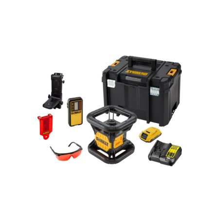 DEWALT Kabelloser selbstausrichtender Rotationslaser 18 V (rot) (1 x 2,0 Ah Akku + Ladegerät + TSTAK) DCE074D1R