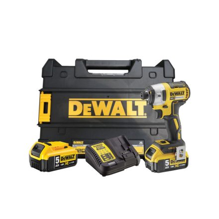 DEWALT Akku-Schlagschrauber 18 V ohne Kohlebürste (2 x 5,0 Ah Akku + Ladegerät) DCF887P2