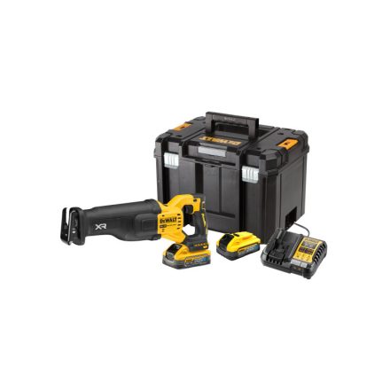 DEWALT Akku-Säbelsäge 18 V (2 x 5,0 Ah PowerStack Akku + Ladegerät) im TSTAK Koffer