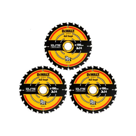 DEWALT EXTREME Sägeblatt für Holz 190 x 30 x 1,65 mm / 24T (3 Stück)