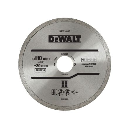 DEWALT Diamant-Trennscheibe für Fliesen nass/trocken 110 x 20 mm kontinuierlich