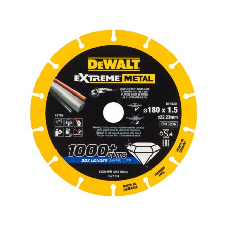 DEWALT EXTREME METAL Diamant Trennscheibe für Metall 180 x 1,5 x 22,2 mm (Metall/Alu/Edelstahl)