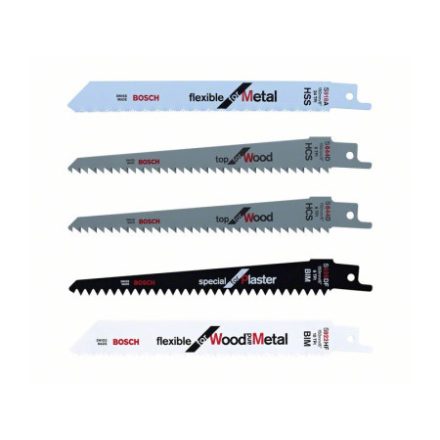 BOSCH Säbelsägeblatt-Set, 5-teilig, 150 mm (Metall-Holz-Gips)