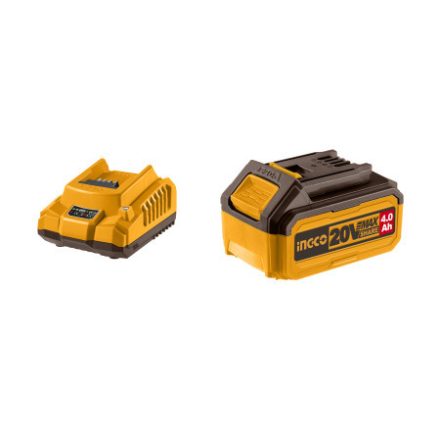 INGCO Akku und Ladegerät Set 20 V (1 x 4,0 Ah Akku + 2,0 A Ladegerät)