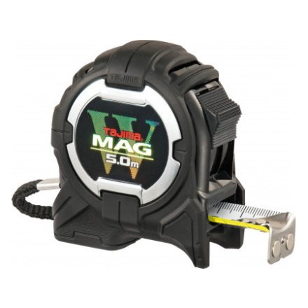 TAJIMA W-Mag Maßband 5 m x 25 mm, beidseitig skaliert, mit magnetischem Gehäuse