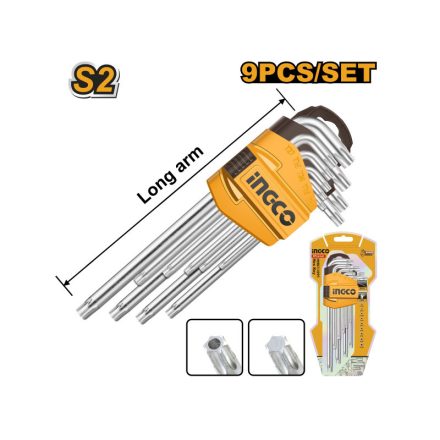 INGCO Torx-Schlüssel-Set 9-teilig T10-T50 S2