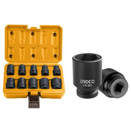 INGCO Maschinelle Stecknuss-Satz 10 Teile 1/2" 10-24 mm CrMo