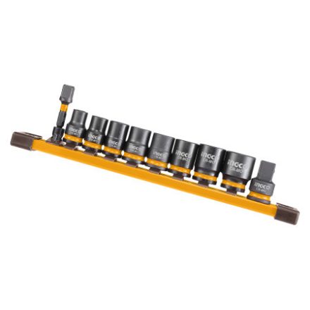 INGCO Maschinelle Steckschlüssel-Set 10-teilig 3/8" 8-19 mm CrMo