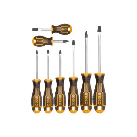 INGCO Schraubendreher-Set 8-teilig magnetisch CrV