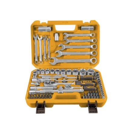INGCO Steckschlüsselsatz 82-teilig 1/4" 4-10 mm, 1/2" 10-32 mm CrV