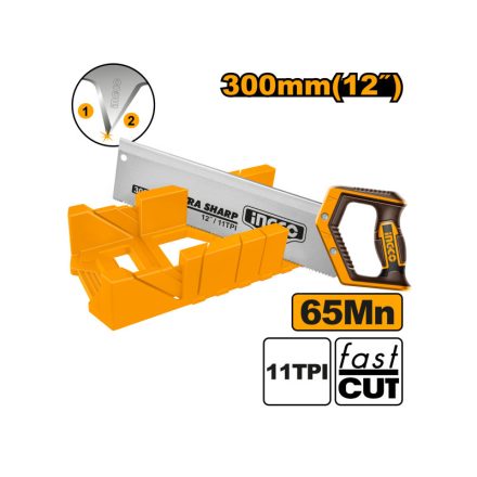 INGCO Gehrungsschneidekasten 300 mm + Säge