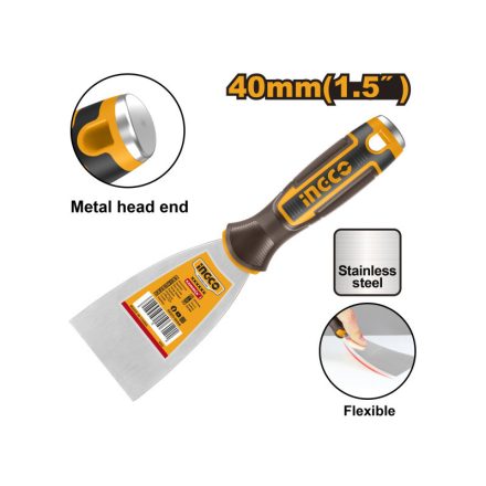INGCO Spachtel 40 mm mit Edelstahl und weichem Griff