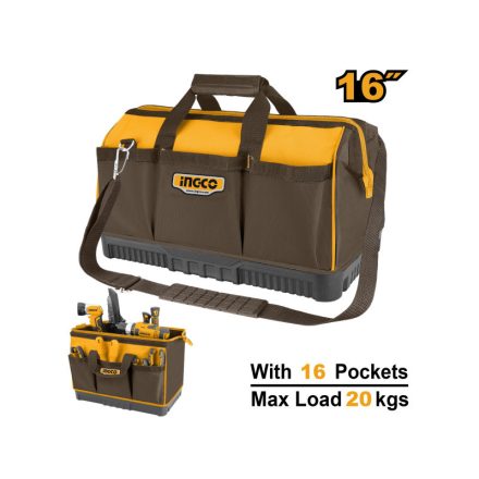 INGCO Werkzeugtasche mit 16 Taschen