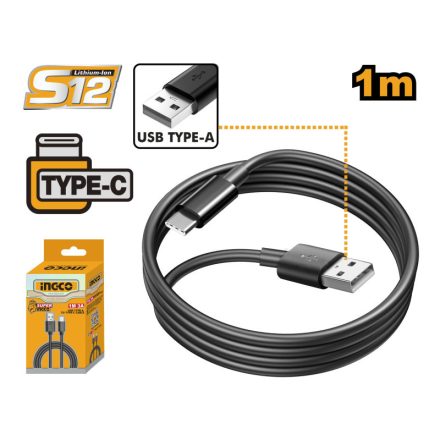 INGCO Ladekabel 1 m 3A (USB-A auf USB-C)