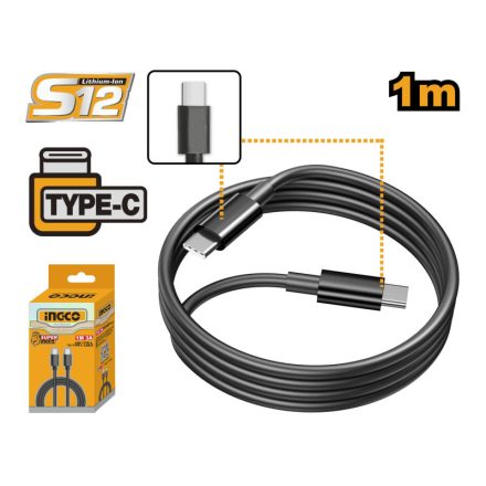 INGCO Ladekabel 1 m 3A (USB-C auf USB-C)