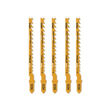 INGCO Stichsägeblatt für Holz 100/74 mm 6 TPI Kurvenschnitt HCS (5 Stück)
