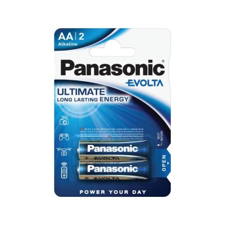 PANASONIC EVOLTA AA/Bleistift super langlebige Alkalibatterie 1,5 V (2 Stück)