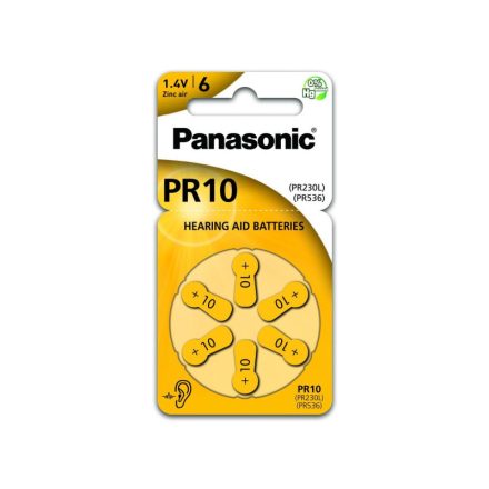 PANASONIC PR10 Zink-Luft-Hörgerätebatterie 1,4 V (6 Stück)