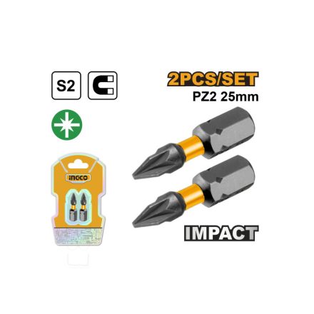 INGCO Impact Bit Spitze PZ2 x 25 mm (2 Stück)