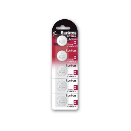 UNIROSS CR2450 Lithium-Knopfzelle 3 V (5 Stück)