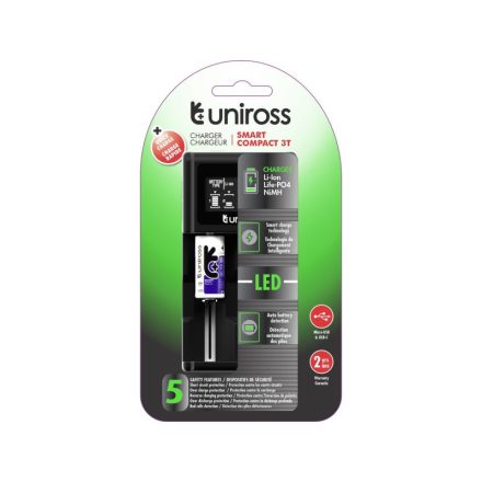 UNIROSS Li-Ion/Ni-MH/LiFePo4 kompaktes Schnelllade-LCD-Display