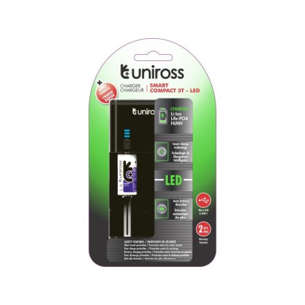 Kompaktes UNIROSS Li-Ion/Ni-MH/LiFePo4-Schnelllade-LED-Display