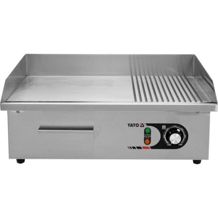 YATO GASTRO Grill 550 mm 3000 W flaches und geripptes Backblech
