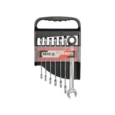 YATO Ratschenschlüssel-Set 7-teilig (10-19 mm) CrV