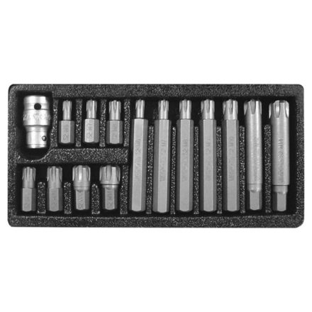 YATO Bit-Satz 15-teilig RIBE M6-M14 L=30 mm 1/2"