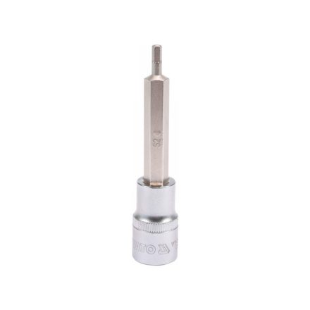 YATO Langer Bit-Steckschlüssel Inbus 1/2" 4 mm CrV