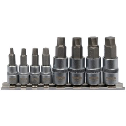 YATO Innensechskant-Steckschlüsselsatz, 8-teilig, 1/4 Zoll, 3/8 Zoll