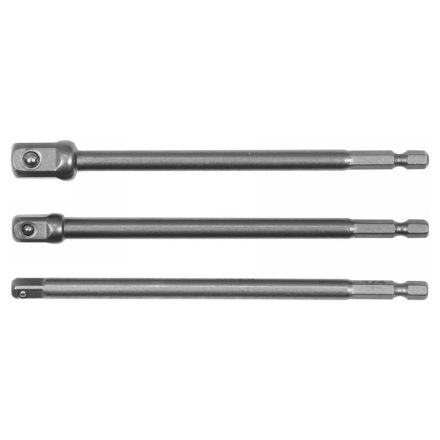 YATO Steckschlüssel-Adaptersatz 3-teilig 1/4" Sechskant -> 1/4", 3/8", 1/2" Vierkant CrV